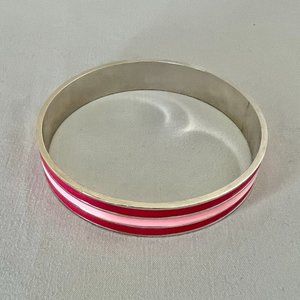 NEW Red & Pink Striped Metal Bangle